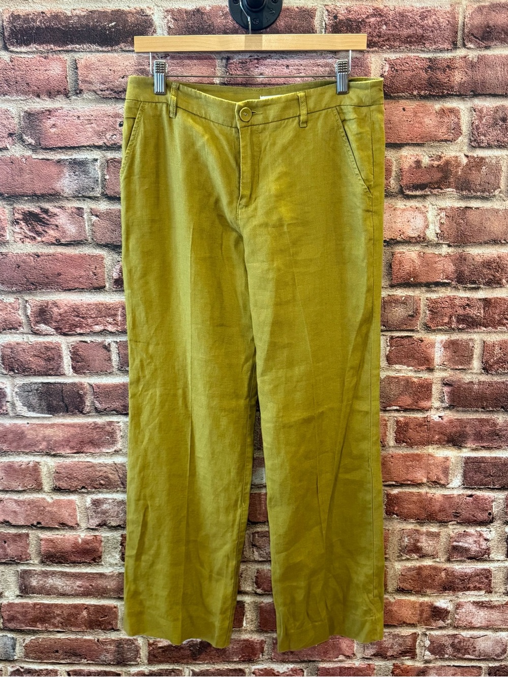 Garnet Hill Olive Green Linen Pants